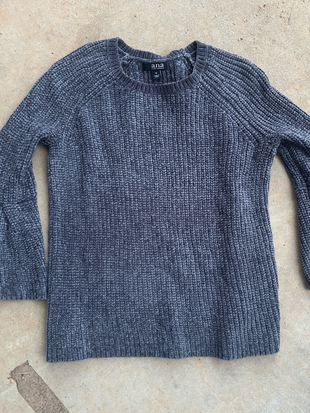 a.n.a Charcoal Gray Knit Crewneck Sweater
